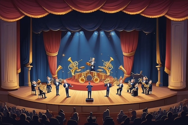 Foto el cartoon concert brass ensemble trae fanfarria al escenario