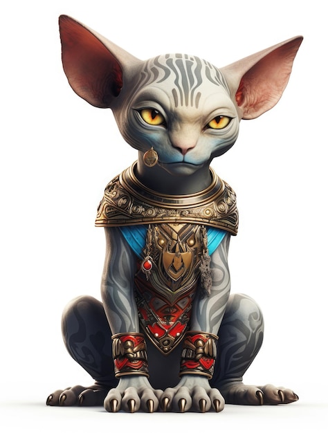 Cartoon der ägyptischen Sphynx-Katze auf weißem Hintergrund