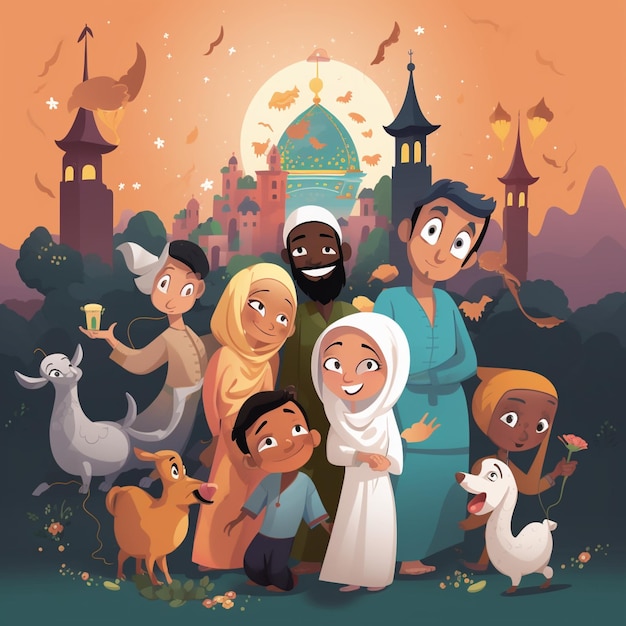 Cartoon eid alfitr