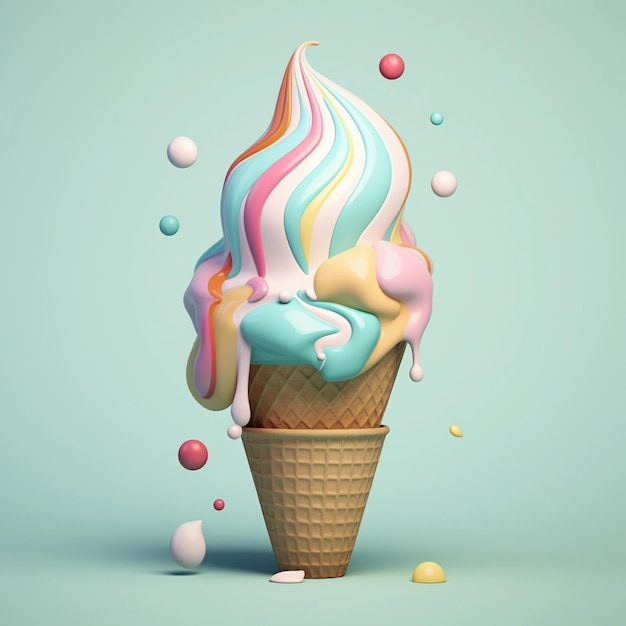 Cartoon-Eis 3D