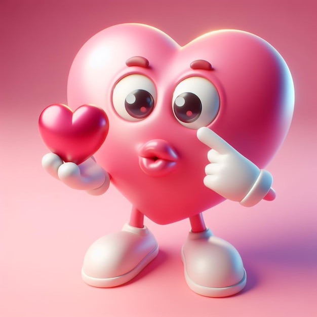Cartoon engraçado de um coração enviando beijos Conceito de amor e paixão Dia dos Namorados AI gerado