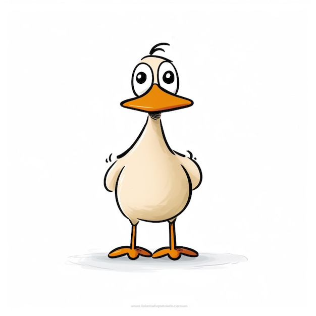 Cartoon-Ente mit großer Nase und einer großen Nase generative ai