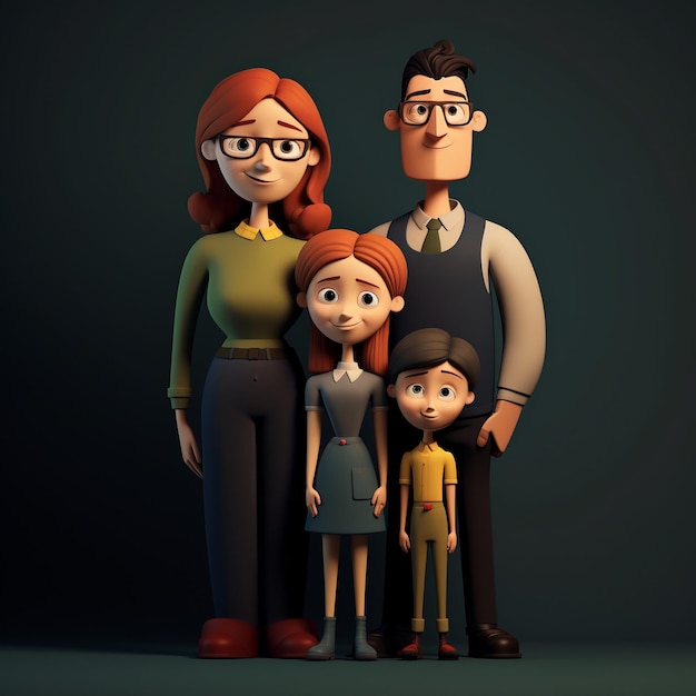 Cartoon-Familie 3d