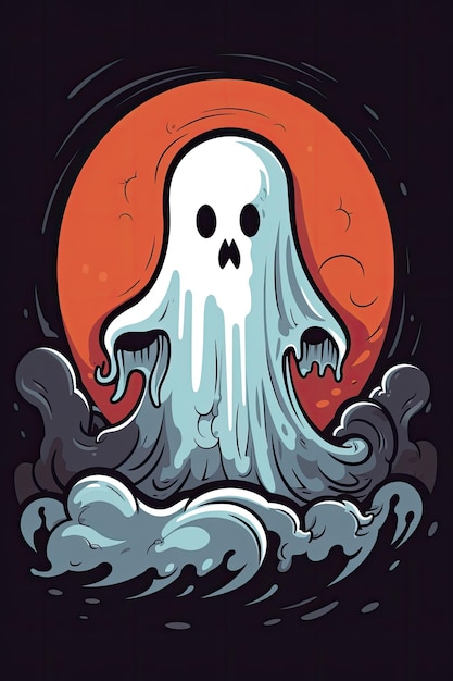Cartoon-Geist-Halloween-Hintergrund