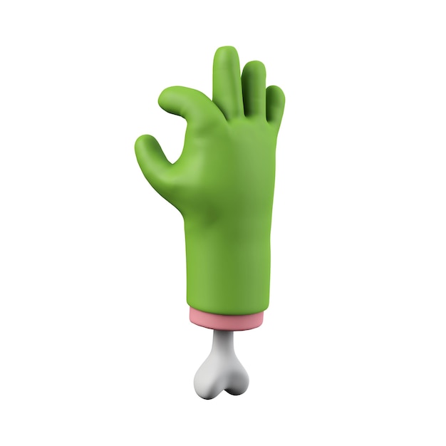 Cartoon gruselige Halloween-grüne Monster-Hand-D-Rendering