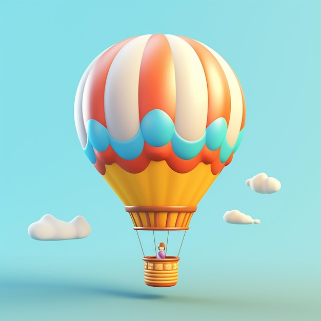 Cartoon-Heißluftballon 3D