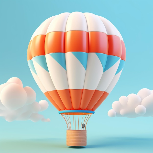 Cartoon-Heißluftballon 3D