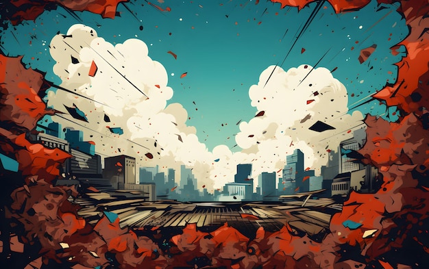 Cartoon-Illustration der Explosion Hintergrundrahmen im Comic-Stil