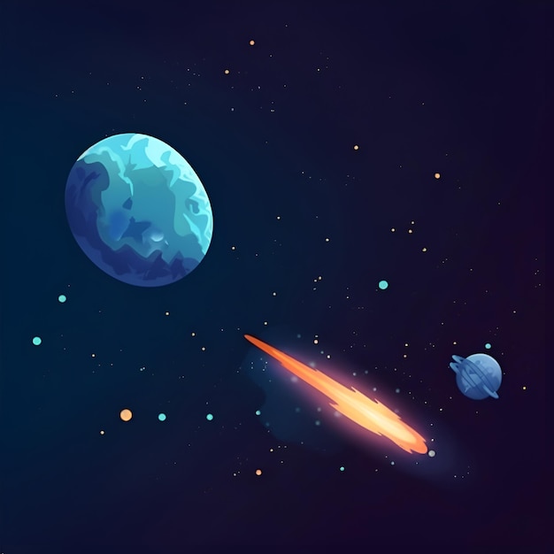 Cartoon-Illustration der Weltraumgalaxie-Illustration für Kinder Generative KI