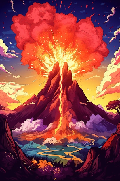 Foto cartoon-illustration einer explosion