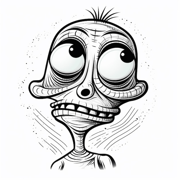 Cartoon-Illustration eines Mannes mit Schnurrbart und Schnurrbart auf dem Kopf, generative KI