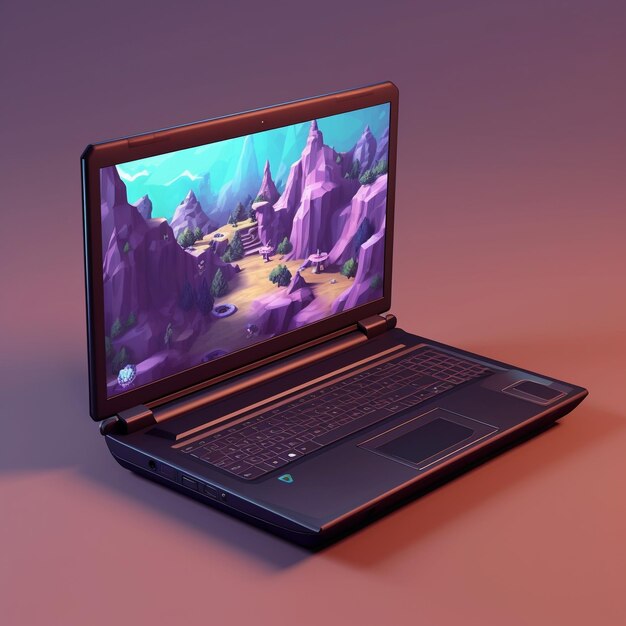 Cartoon-Laptop-Gaming 3D