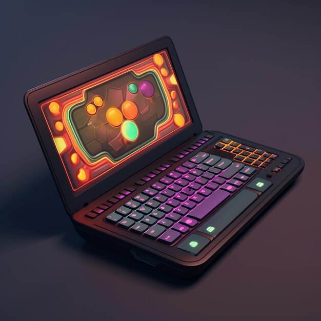 Cartoon-Laptop-Gaming 3D