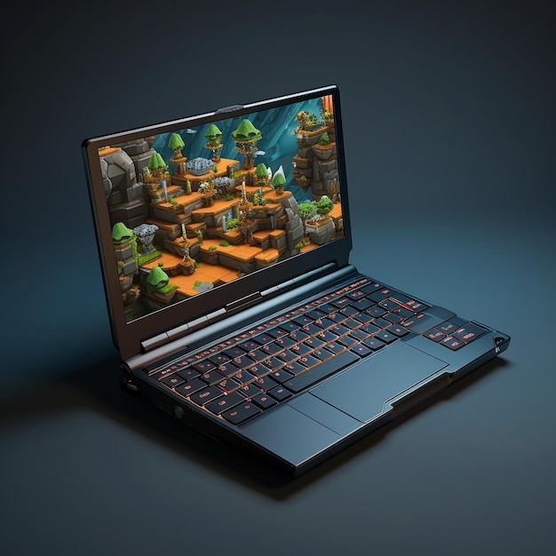 Cartoon-Laptop-Gaming 3D