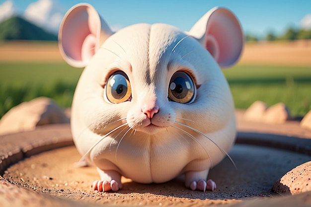 Cartoon-Maus-Figur Schöne Nahaufnahme Tierfotografie Tapeten Hintergrundillustration