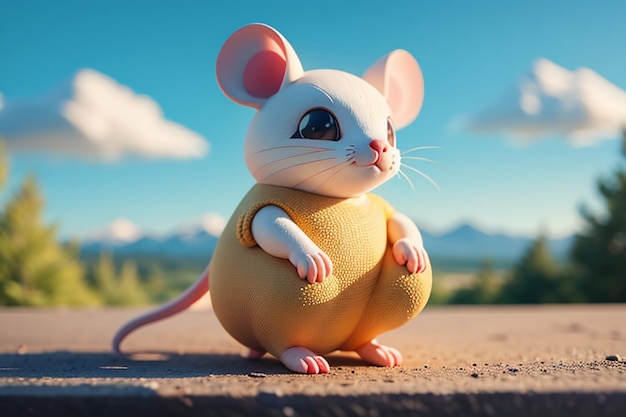 Cartoon-Maus-Figur Schöne Nahaufnahme Tierfotografie Tapeten Hintergrundillustration