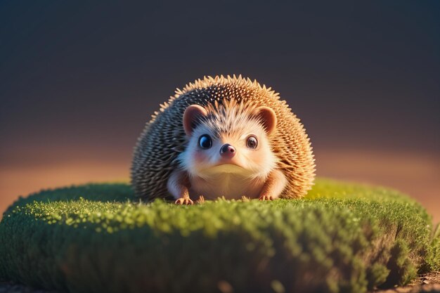 Cartoon niedlicher Wildtier-Igel bedeckt mit Dornen-Igel-Tapeten-Hintergrundillustration