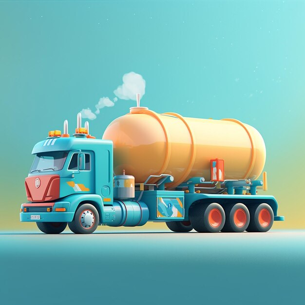 Foto cartoon oil tanker 3d (tancador de petróleo em 3d)