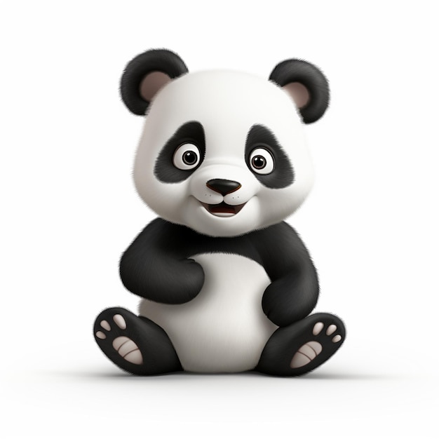Cartoon-Panda auf weißem Hintergrund