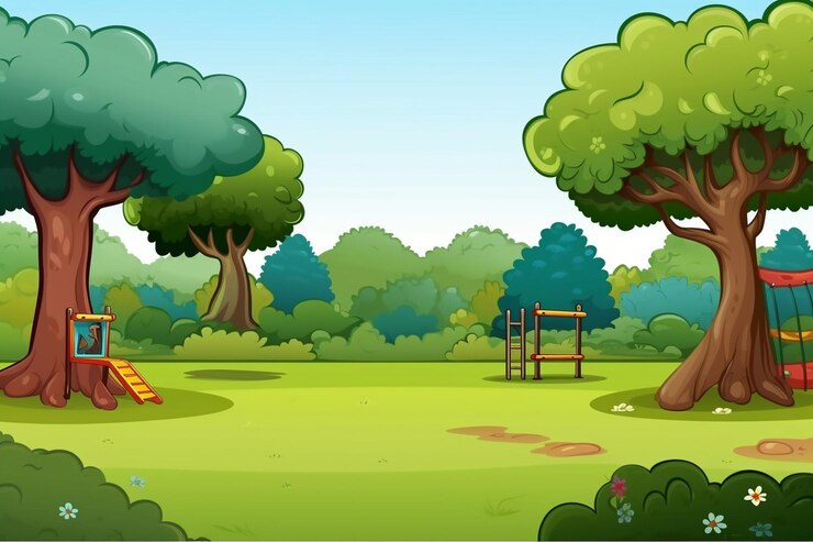 Foto cartoon park imagens de fundo e espaço de cópia