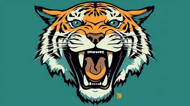 Foto cartoon pastel bonito tiger jungle espaço de cópia de fundo animal
