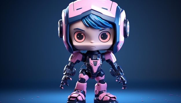 Cartoon-Roboter-Charakterbild im Stil einer unwirklichen Maschine