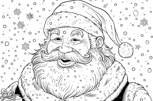Cartoon_SantaClaus_Página para colorear