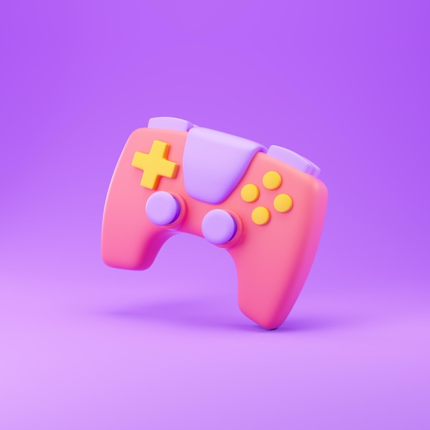 Cartoon-Stil Gamepad 3D-Rendering-Illustration.