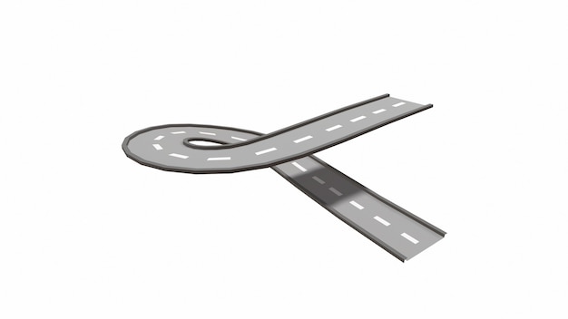 Cartoon-Straße in verschiedenen Winkeln