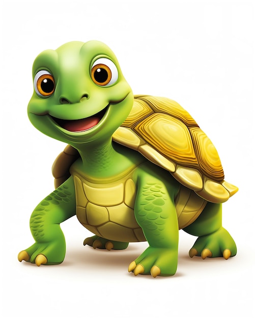 cartoon tartaruga grande sorriso rosto promocional closeup criança faixa marrom equilíbrio da pele escamosa proporção