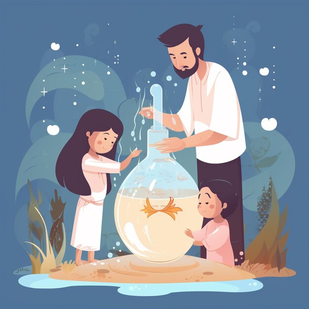 Cartoon-Tauföl mit symbolischer Bedeutung und Verwendung bei der christlichen Taufe