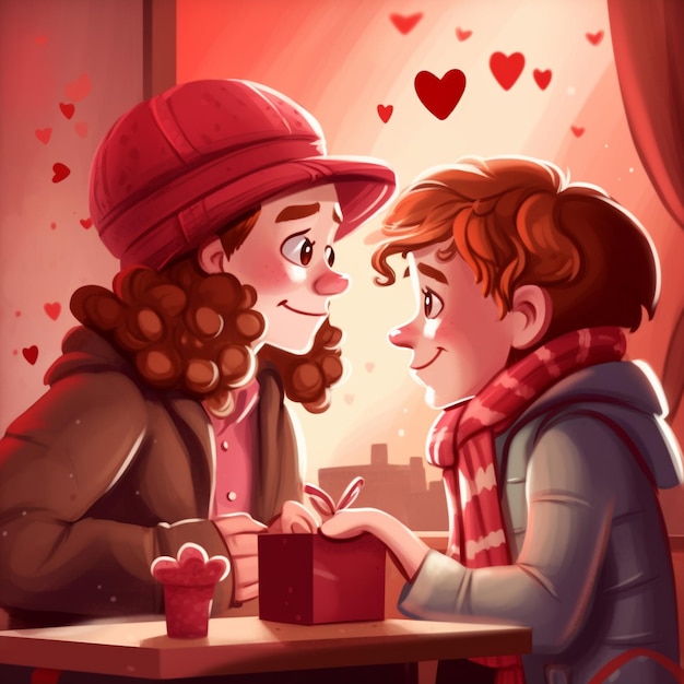 Cartoon-Valentinstag