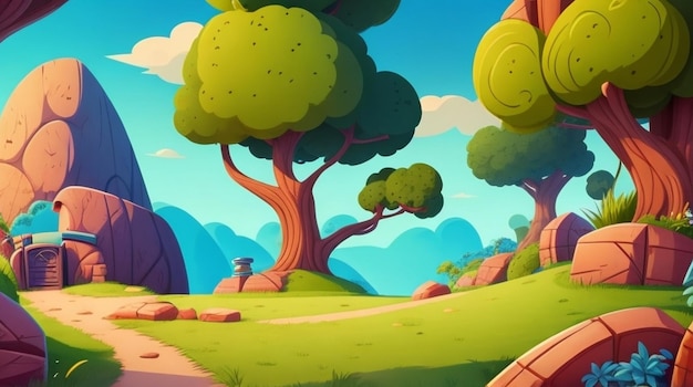 Cartoon Wonderland Explorando os vibrantes fundos da animação