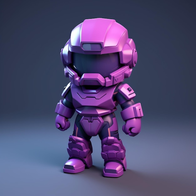 Cartoonish Purple Halo Modelo impreso en 3D para niños de robótica