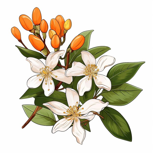 Cartoonstyle laranja jasmine perfeitamente equilibrado e bonito