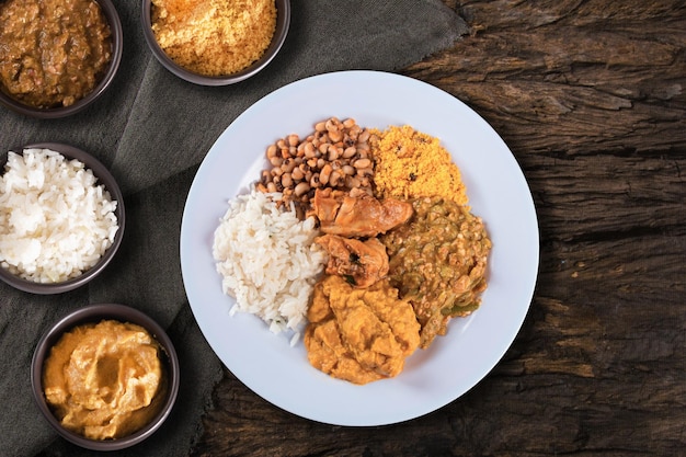 Caruru tradicional comida afro-brasileira típica da Bahia