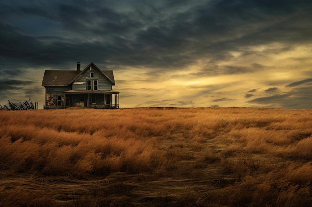 Casa abandonada en el campo IA generativa