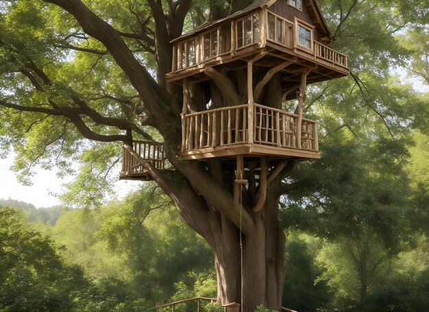 Foto la casa en el árbol.