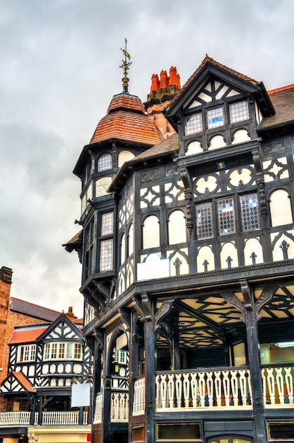 Casa de arquitectura Tudor tradicional inglés en Chester, Inglaterra