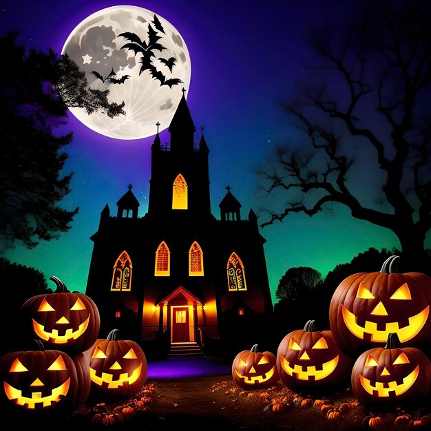 Casa assombrada de Halloween Decoração de Halloween Casa de abóbora