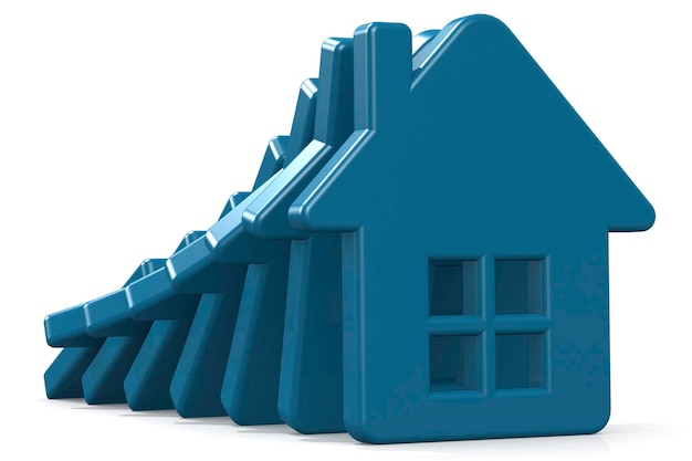Casa azul falhando Colapso de imóveis