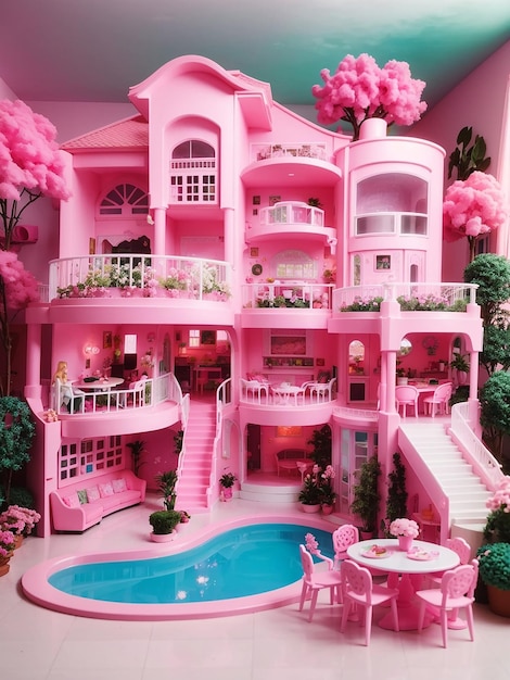 casa barbie com piscina