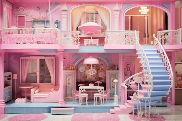 casa de barbie en la tierra de barbie con espacio de copia