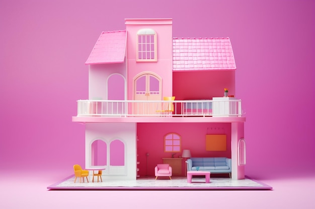 casa de barbie en la tierra de barbie con espacio de copia