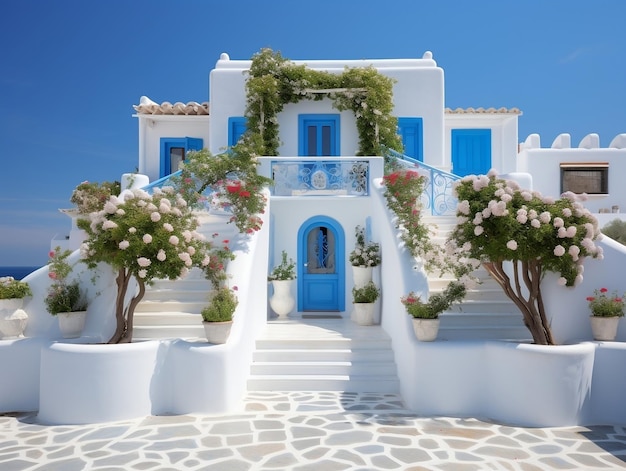 casa blanca con cielo azul