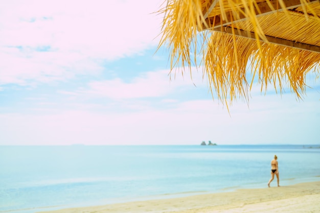 Foto casa de campo frente al mar con hermosas vistas al mar y la playa