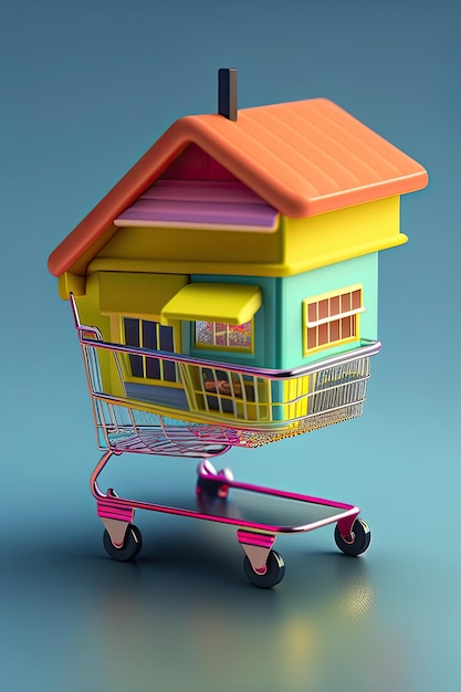 Casa en carrito de compras