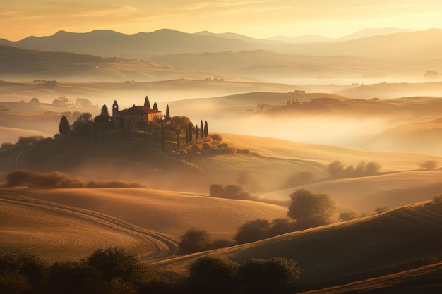 Una casa en las colinas de toscana