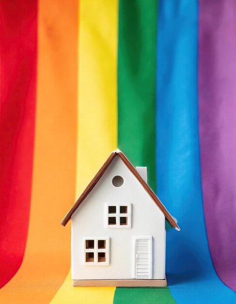 casa com bandeira lgbt fundo conceito LGBT casa de compra