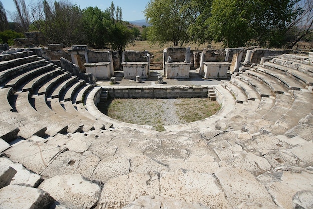 Casa del consejo de Bouleuterion en la ciudad antigua de Afrodisias en Aydin Turkiye